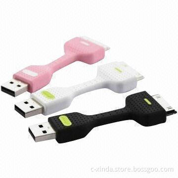 8cm Short Data Sync Charger USB Cable for iPhone 4G/3GS/iPod, Available in White/Pink/Black